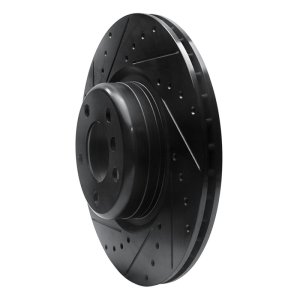 BMW M240I Brake Rotor (1) - Rear Left - R1 Concepts - Drilled & Slotted - Black - `12-`20